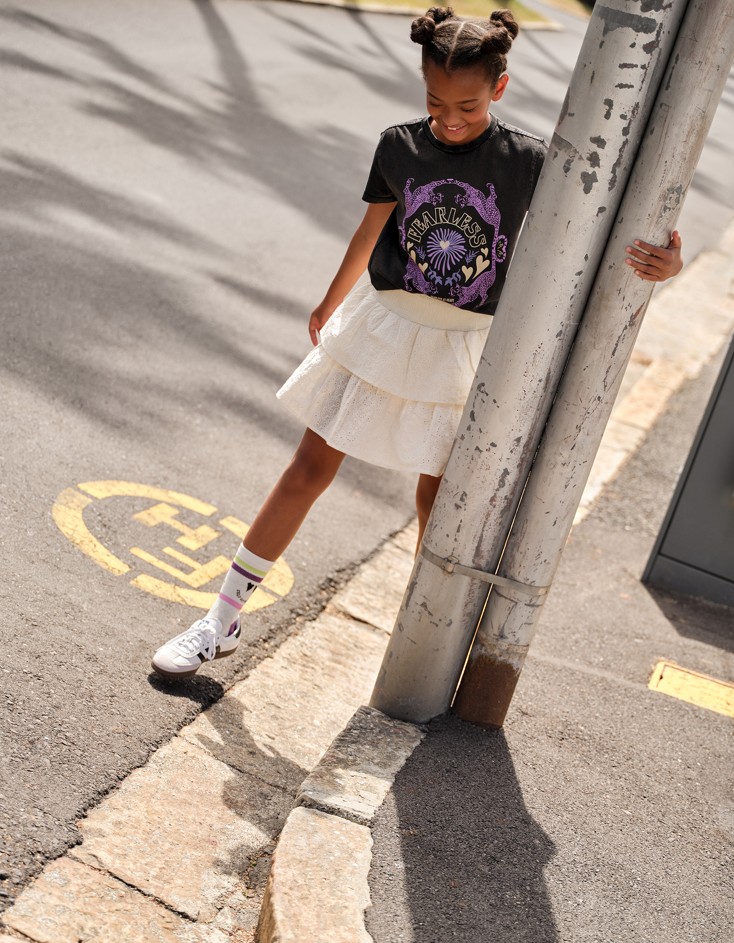 Bestickter Rüschenrock Off White SHOEBY GIRLS