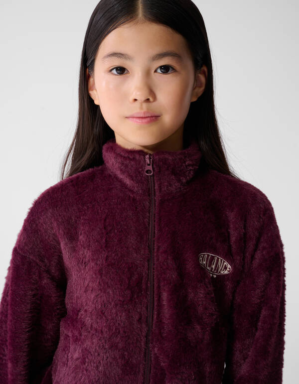 Flauschige Sportjacke Dunkelrot SHOEBY GIRLS
