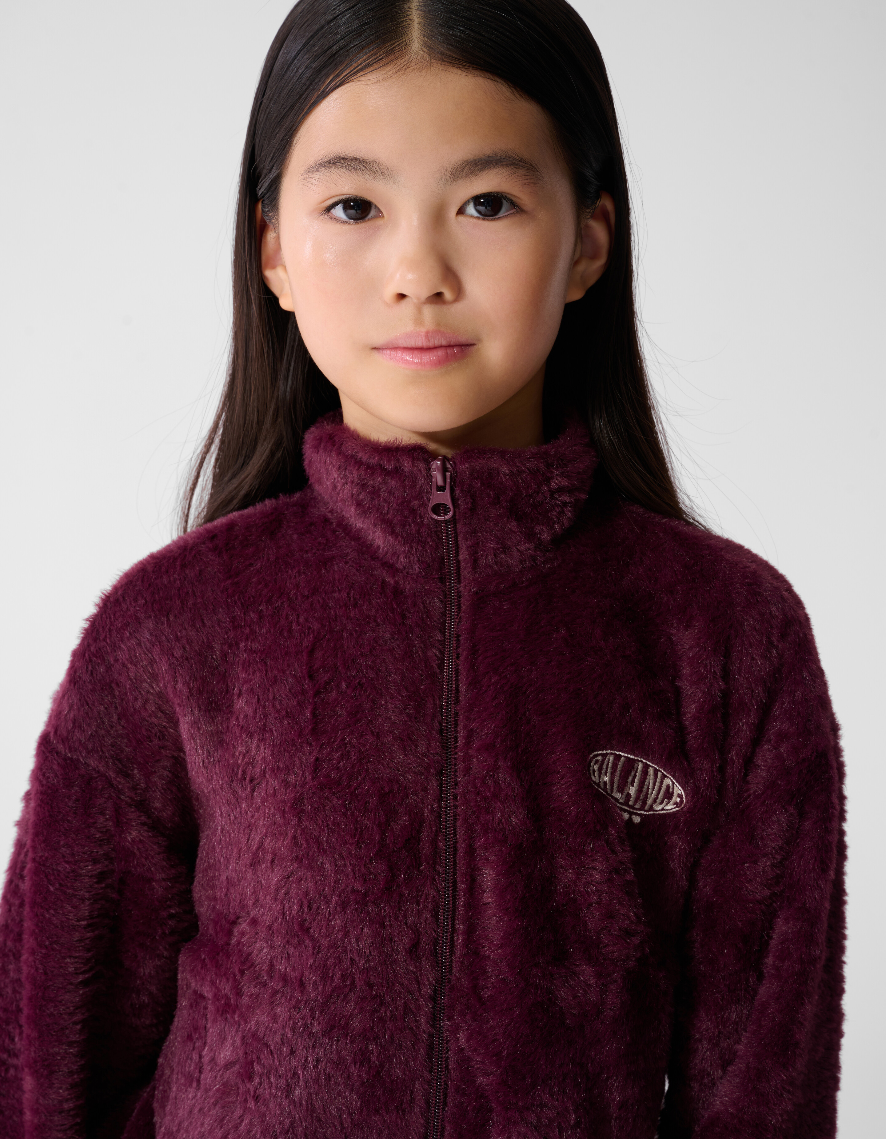 Flauschige Sportjacke Dunkelrot SHOEBY GIRLS