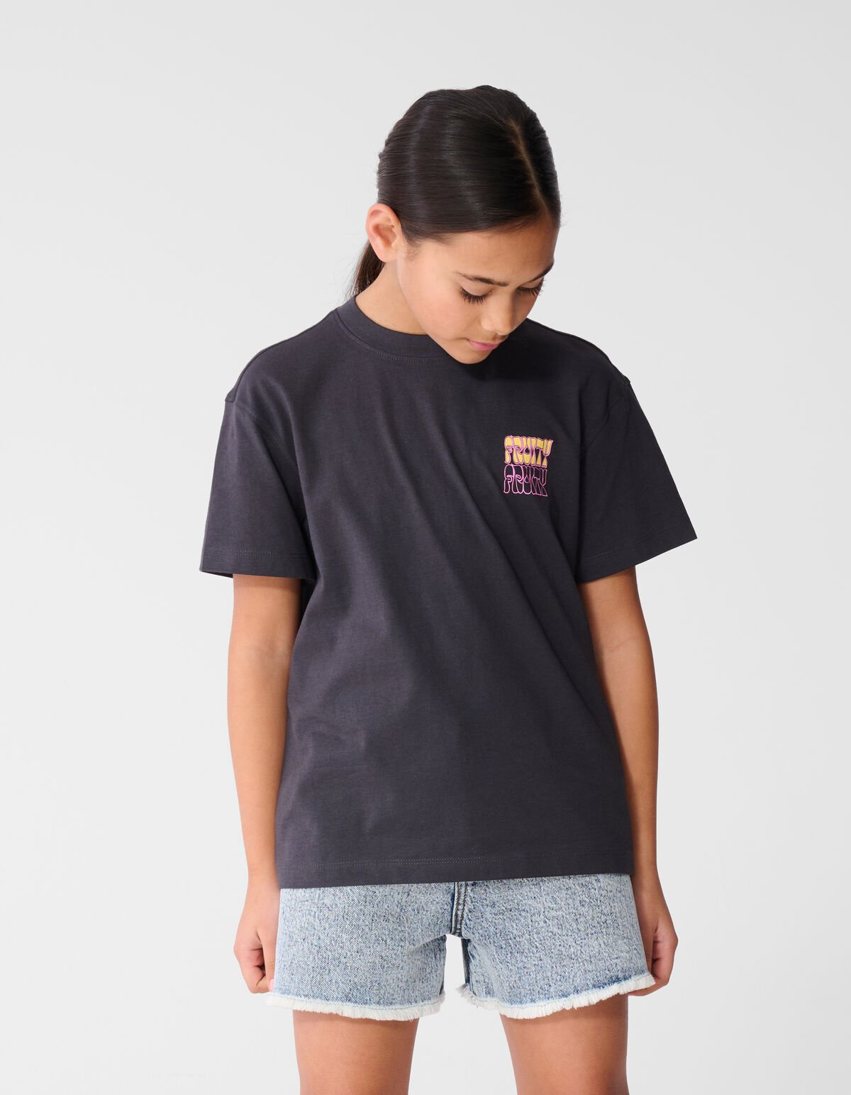 Fruity Artwork T-Shirt Dunkelgrau SHOEBY GIRLS