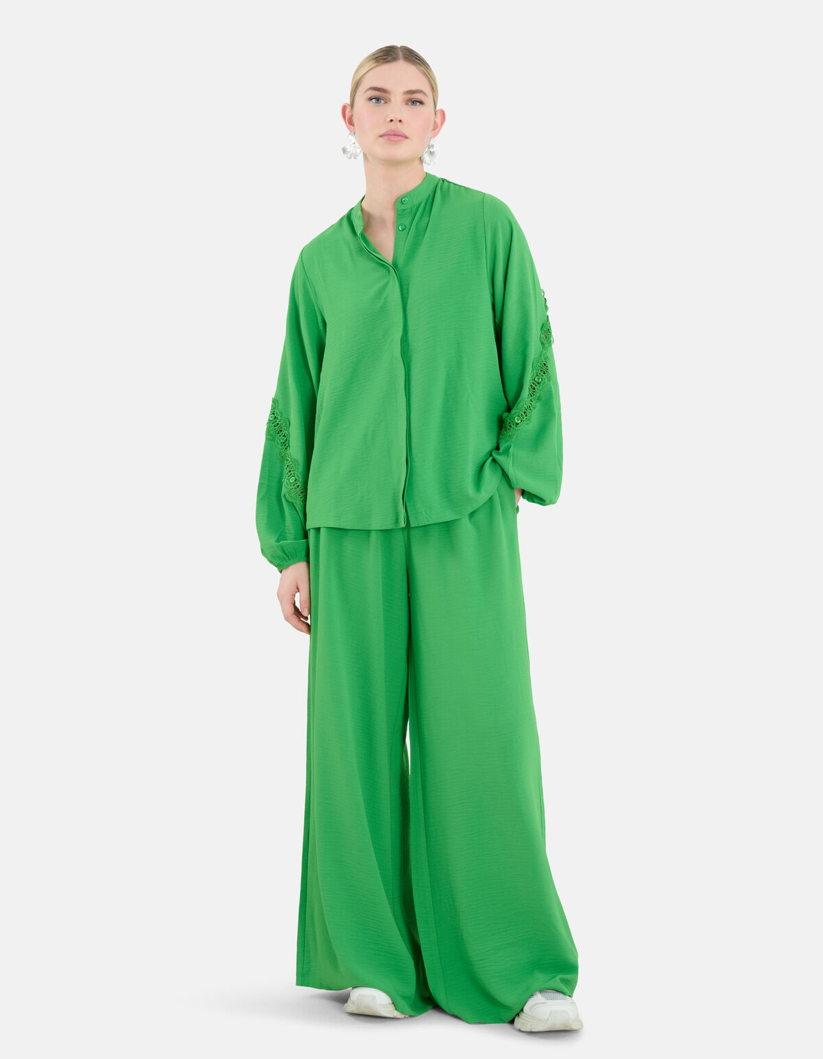 Twist Lace Blouse Groen SHOEBY WOMEN