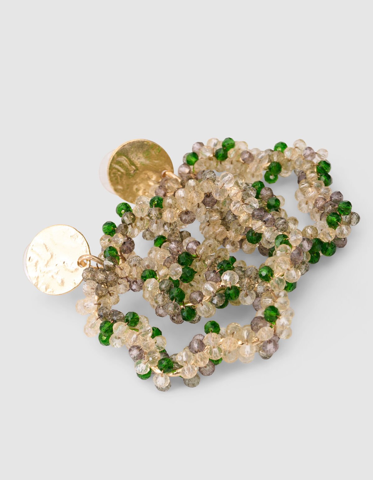 Mehrreihige Perlenohrringe Grün SHOEBY ACCESSOIRES