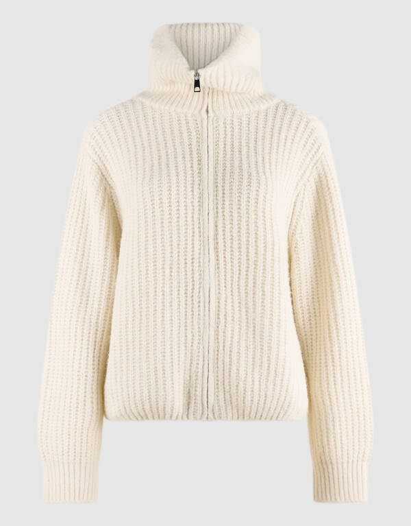 Strickweste mit Rei&szlig;verschluss Ecru SHOEBY WOMEN