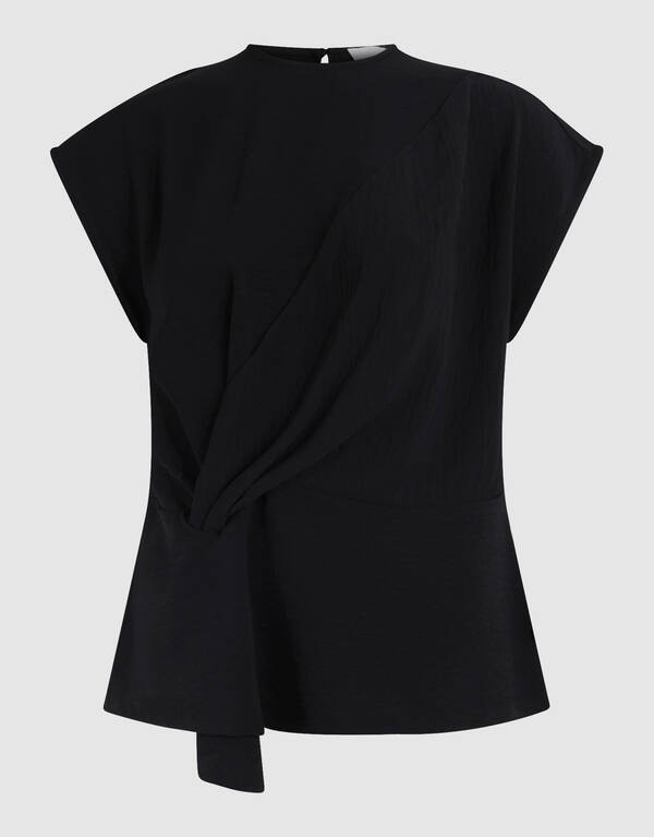 Twist-Top mit Knöpfen Schwarz SHOEBY WOMEN