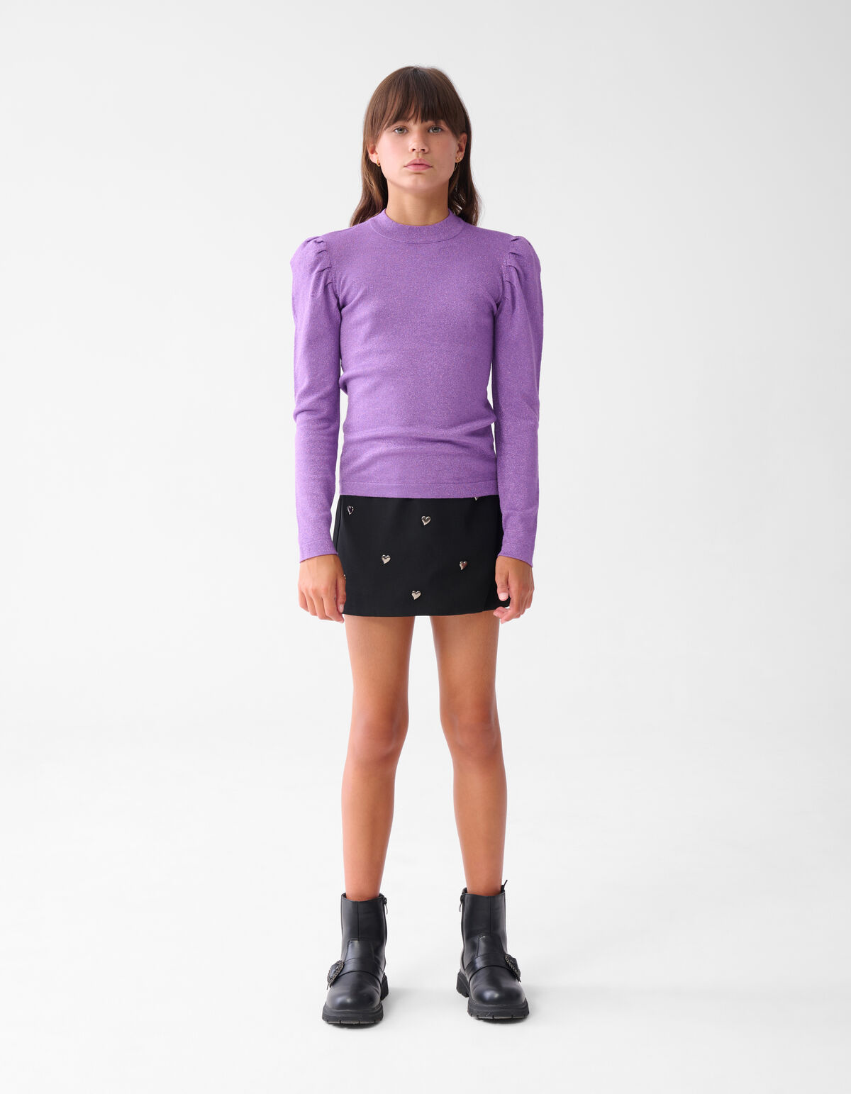 Glitzer Stricktop Lila SHOEBY GIRLS