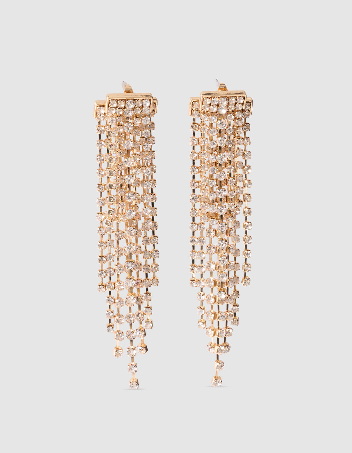 Zweilagige Strass-Ohrringe in Gold SHOEBY ACCESSOIRES