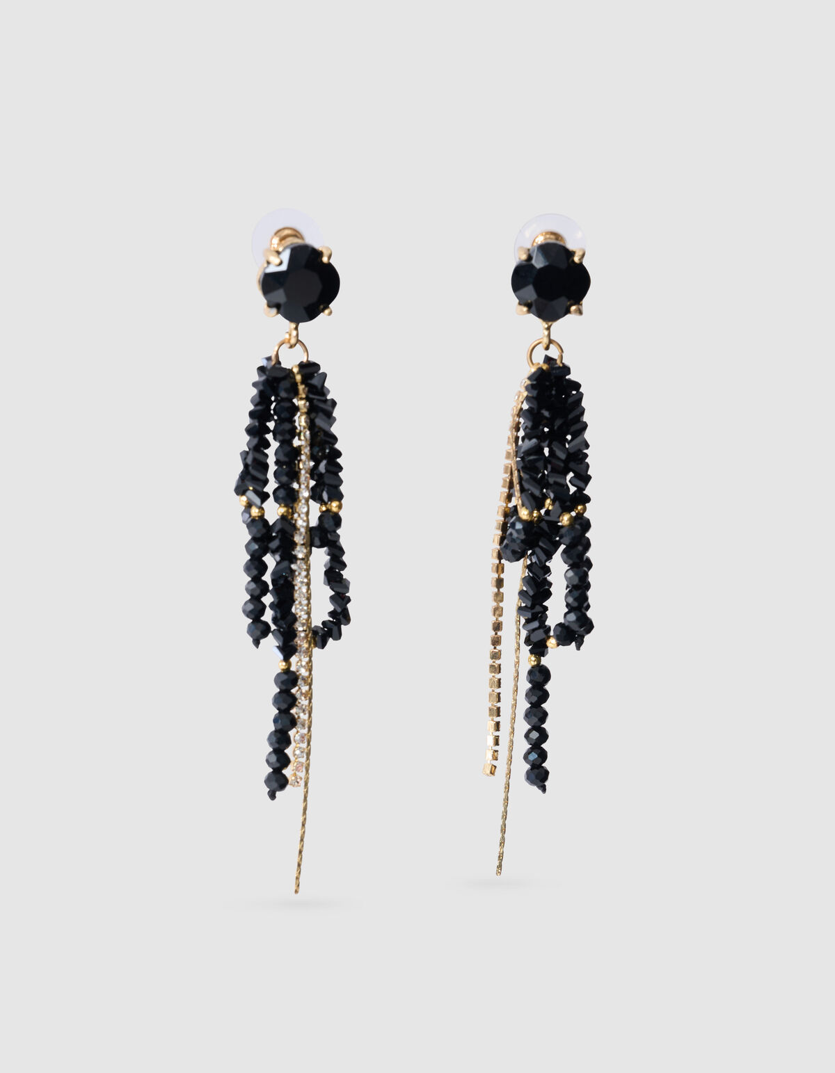 Schwarze Ohrringe mit Strassperlen SHOEBY ACCESSOIRES