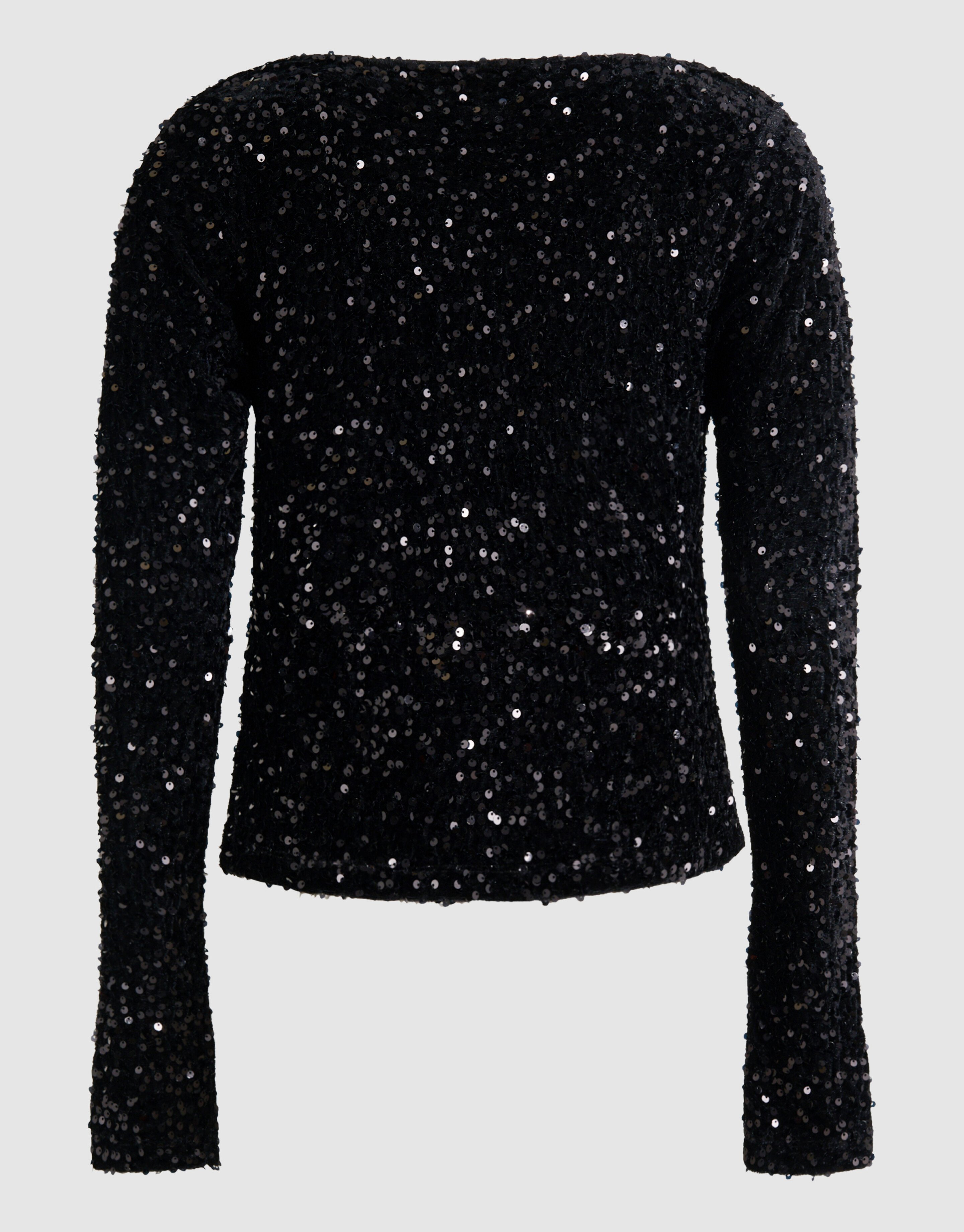 Pailletten-Wasserfall-Top Schwarz SHOEBY WOMEN