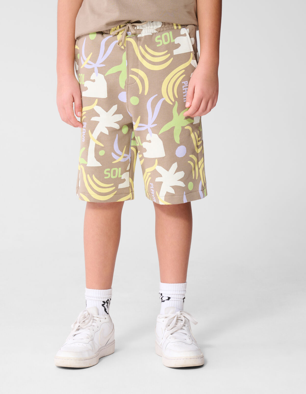 Stranddruck-Shorts Taupe SHOEBY BOYS