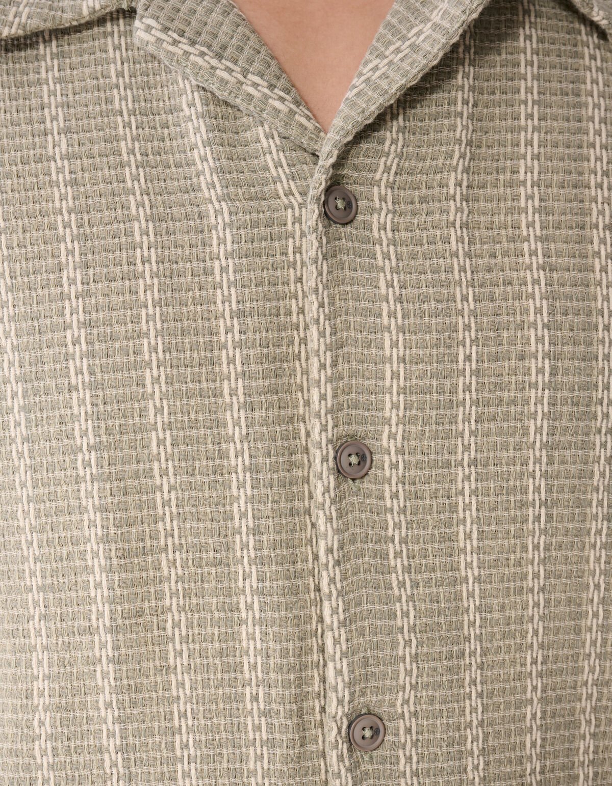 Gewebtes Streifen-Overshirt Hellgr&uuml;n SHOEBY MEN