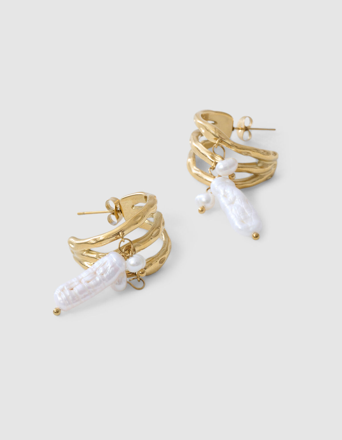 Perlen-Reifenohrringe Gold SHOEBY ACCESSOIRES