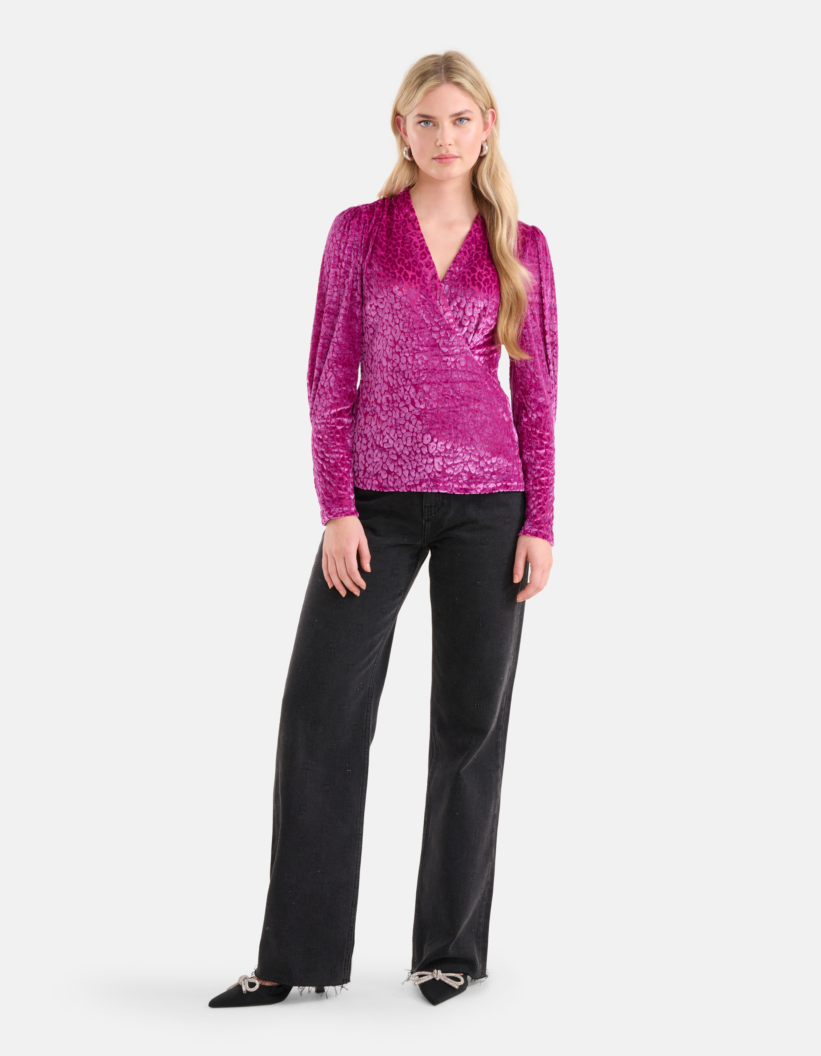 Samt Mesh Top Lila SHOEBY WOMEN