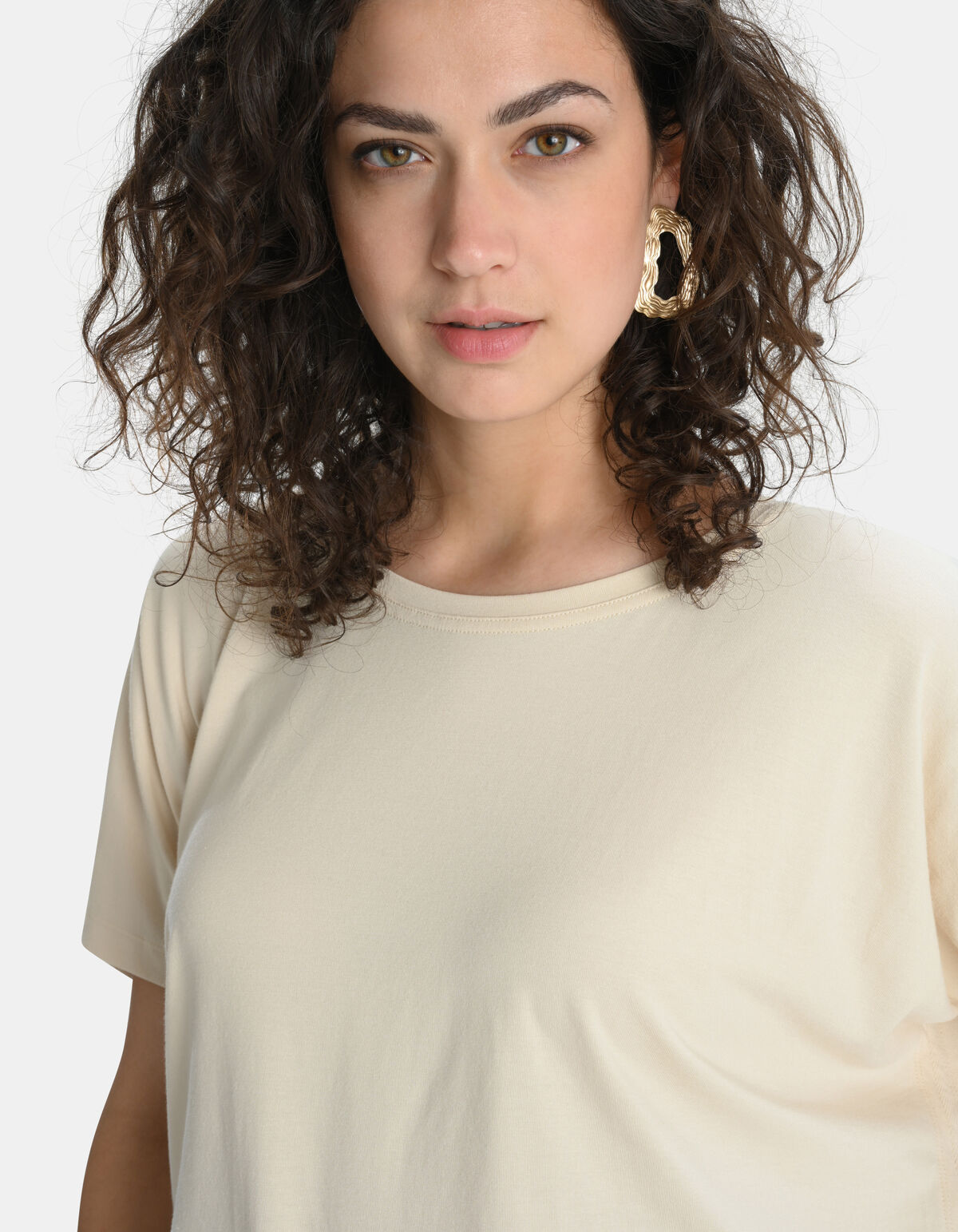 T-Shirt aus Baumwolle Beige SHOEBY WOMEN