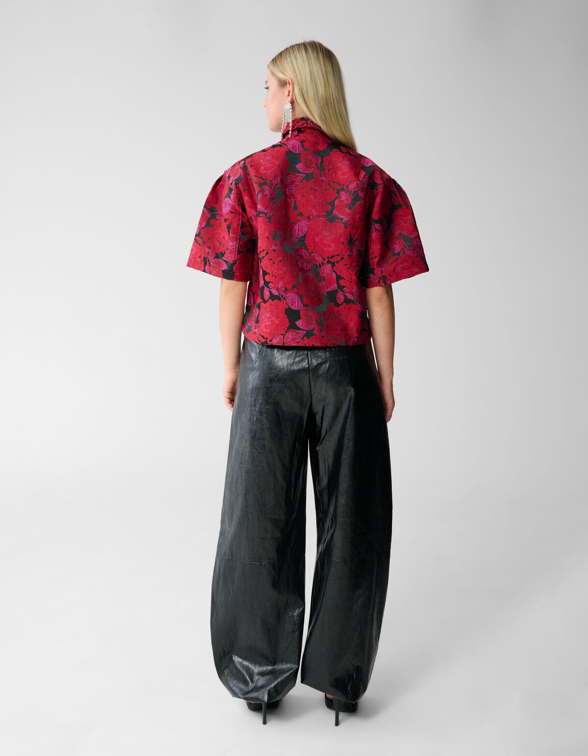 Rose Jacquard Bluse Dunkelrot SHOEBY WOMEN