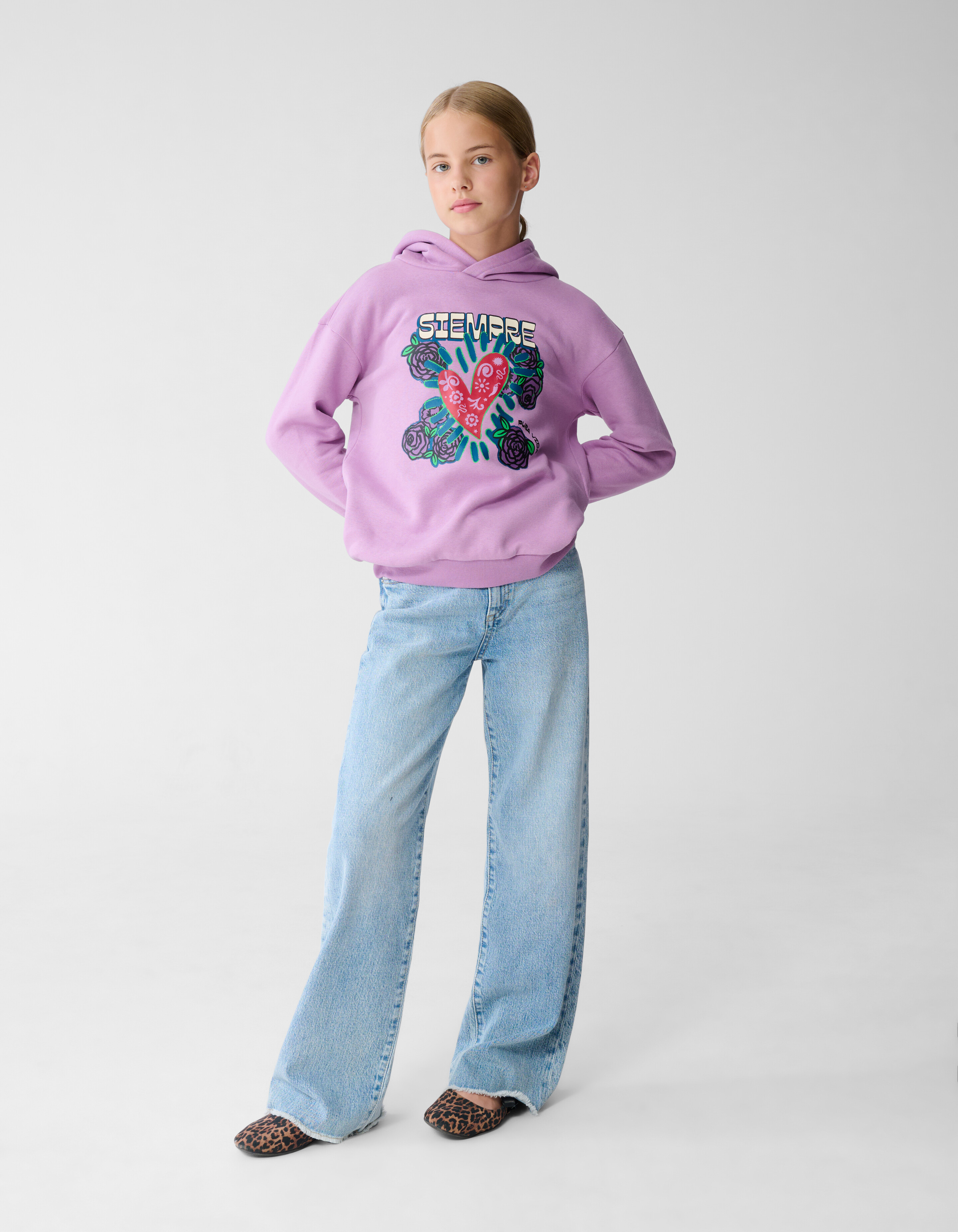 Rose Artwork Hoodie Lila SHOEBY GIRLS