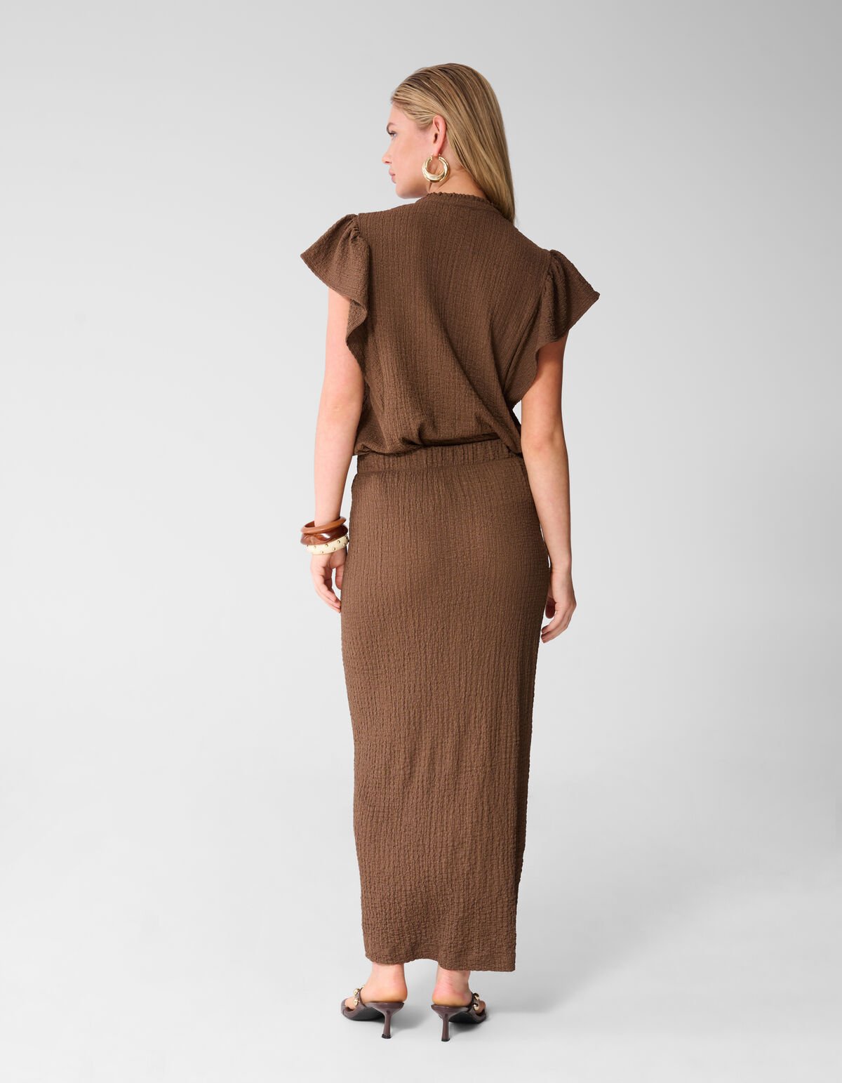 Crinkle Maxi Rock Braun SHOEBY WOMEN