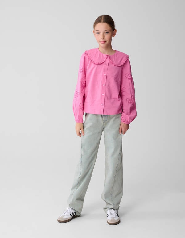 Big Collar Blouse Roze SHOEBY GIRLS