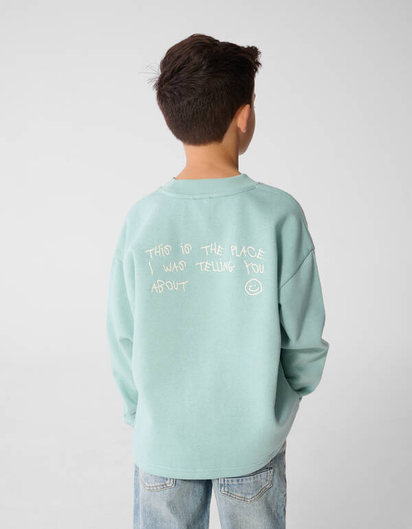 Oversized Artwork-Sweatshirt Hellgr&uuml;n SHOEBY BOYS