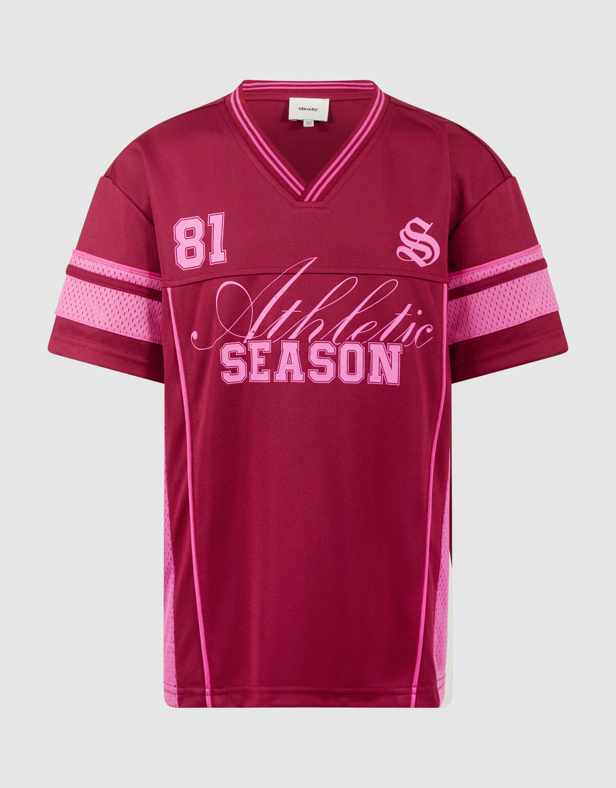 Baseball Mix T-Shirt Dunkelrot SHOEBY GIRLS