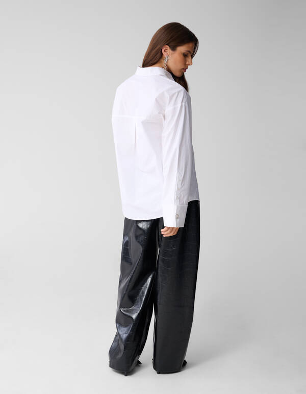 Übergrößen Popeline Bluse Weiß SHOEBY WOMEN