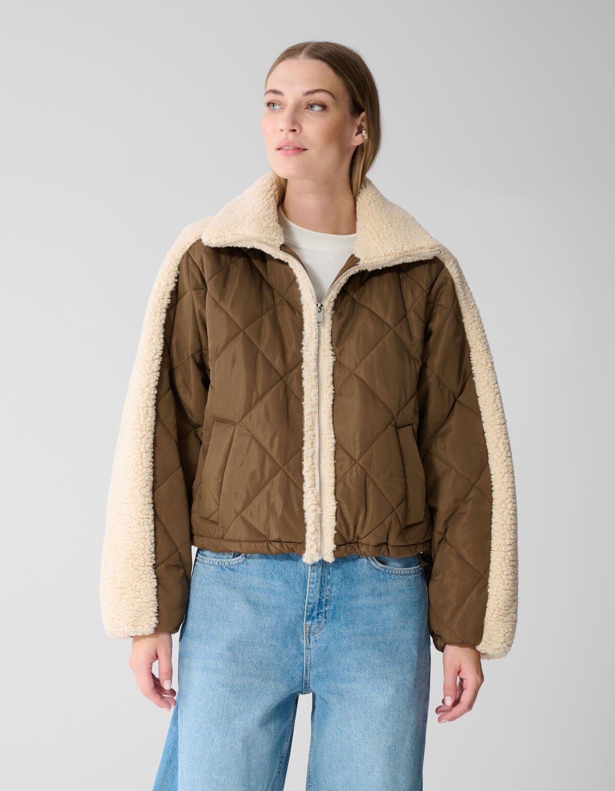 Weiche wattierte Jacke Braun/Beige SHOEBY WOMEN