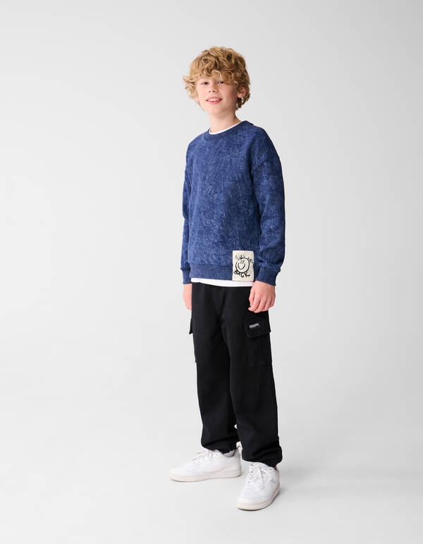 Washed Pullover Blau SHOEBY BOYS