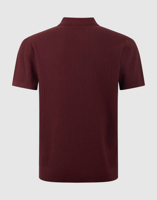 Gestricktes Zip-Poloshirt Dunkelrot SHOEBY MEN
