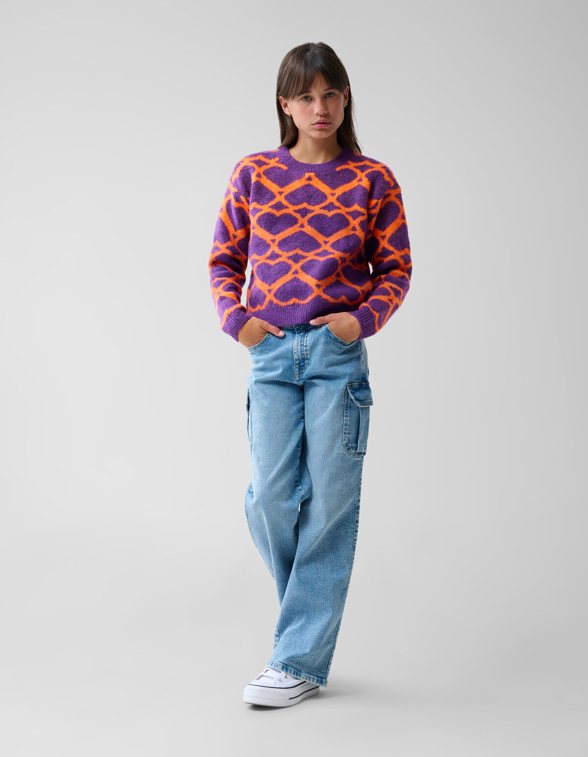 Lila Pullover mit Herzmotiv By Furmey SHOEBY GIRLS