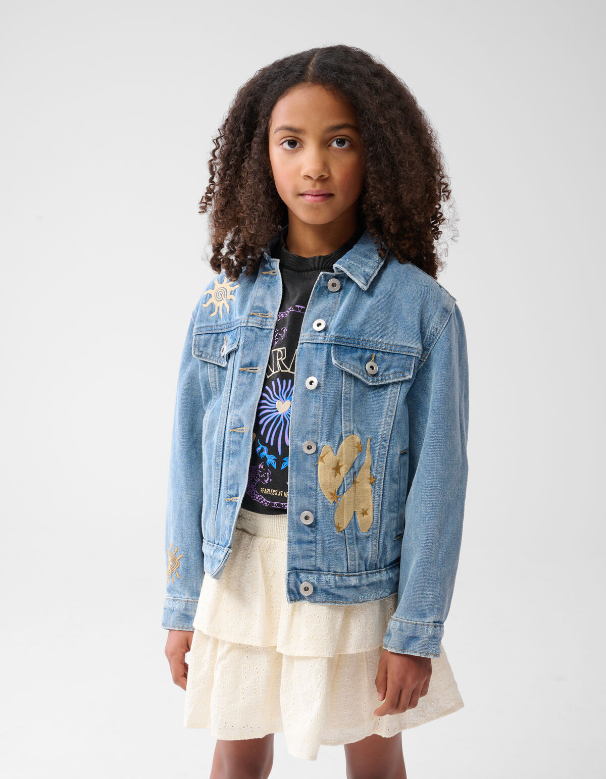 Bestickte Denim-Jacke Hellblau SHOEBY GIRLS