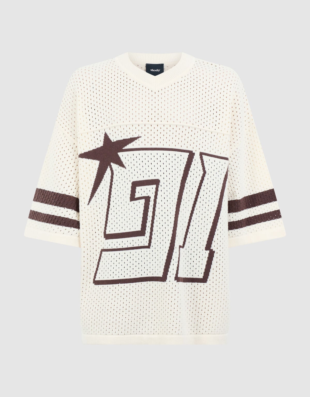 Sportliches Mesh-T-Shirt in Gebrochenwei&szlig; SHOEBY BOYS