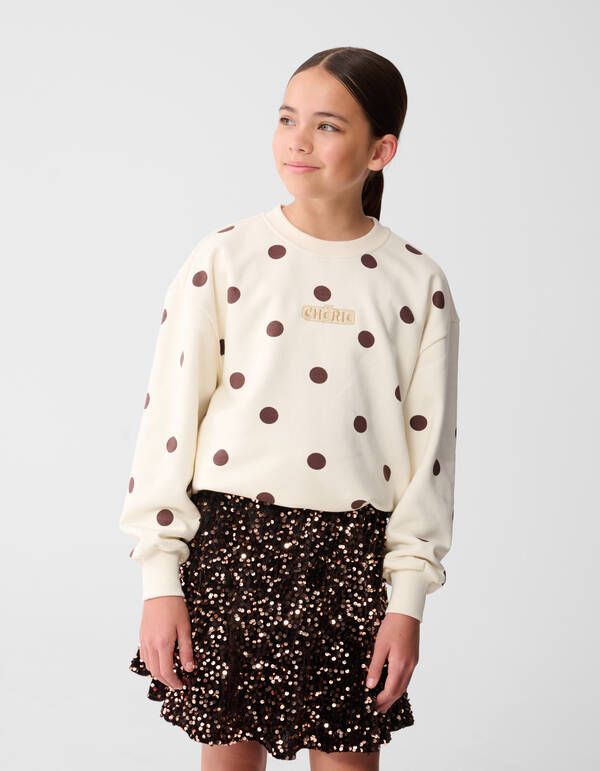 Polkadot-Pullover in gebrochenem Weiß SHOEBY GIRLS