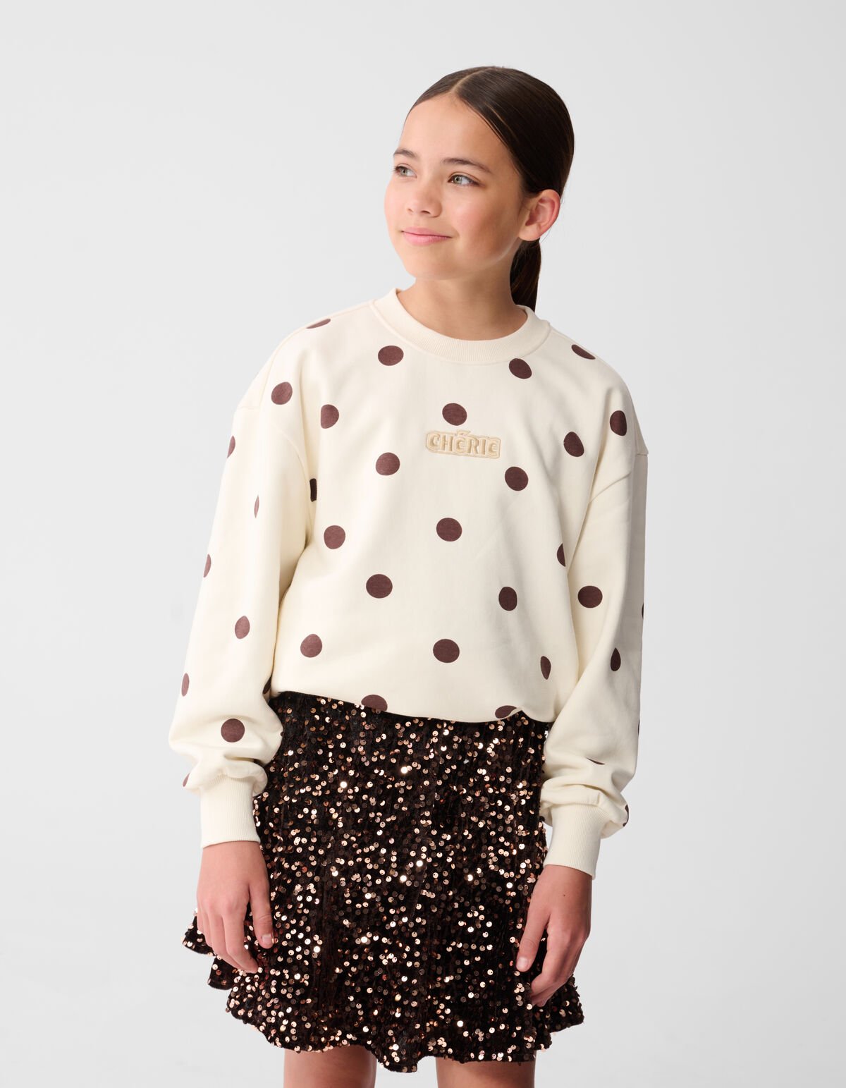 Gepunkteter Pullover, cremefarben SHOEBY GIRLS