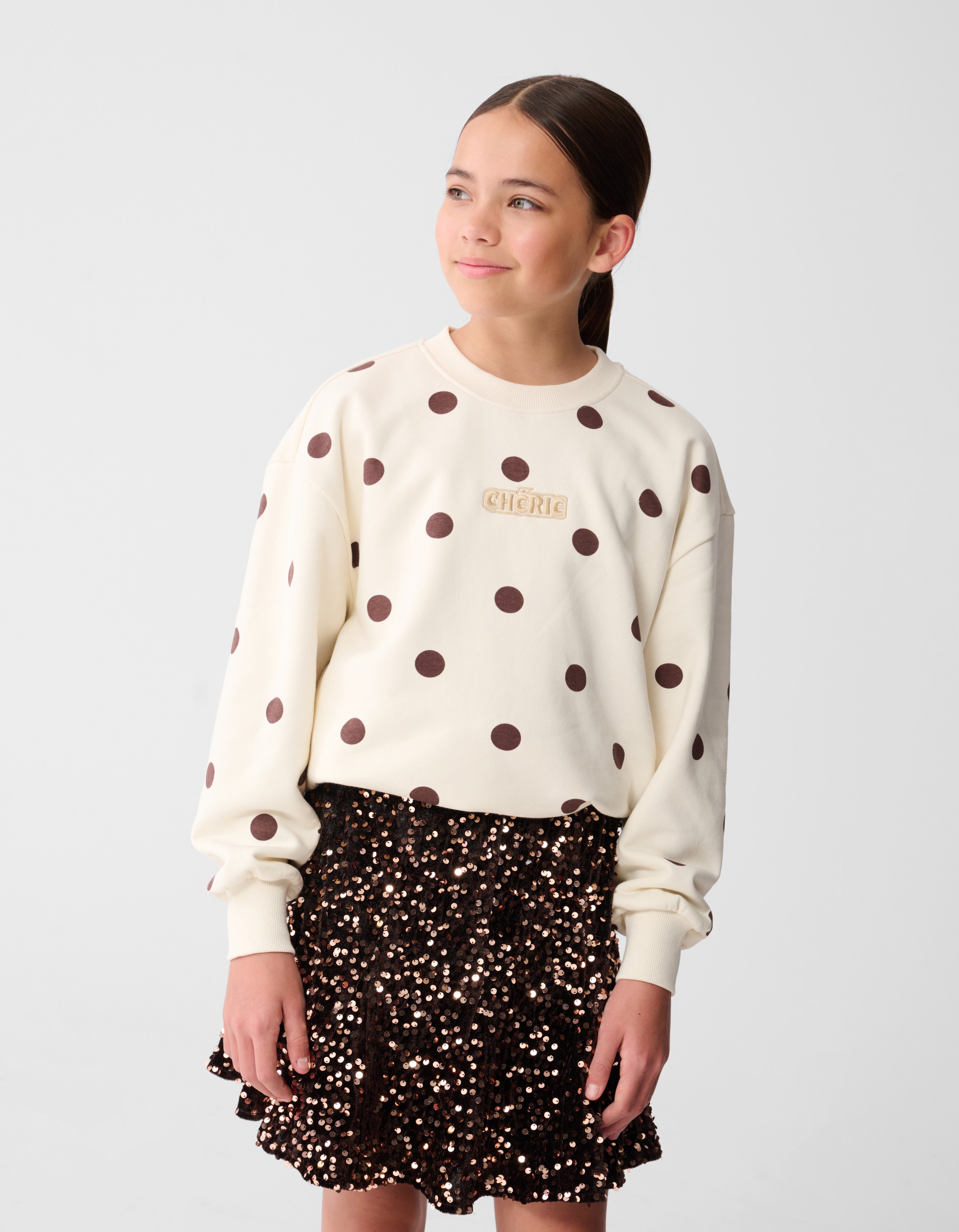 Gepunkteter Pullover, cremefarben SHOEBY GIRLS