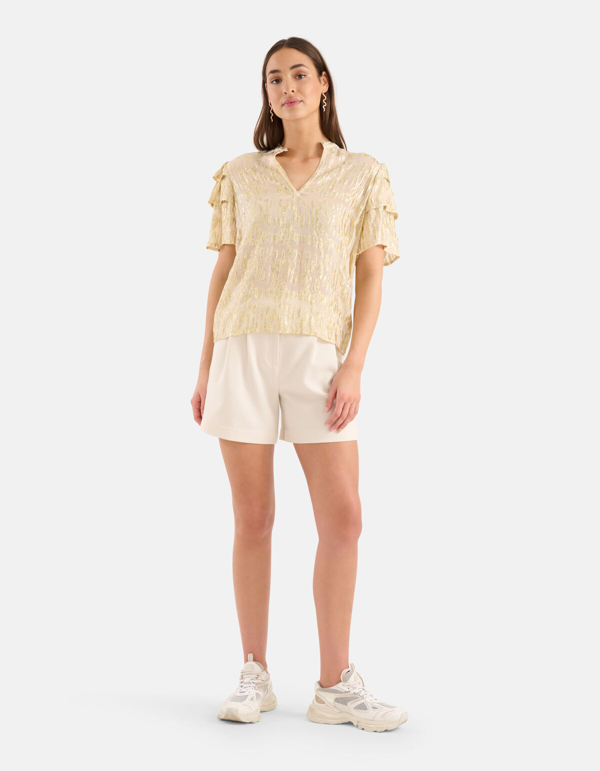 Jacquard-Lurex-Top Beige SHOEBY WOMEN