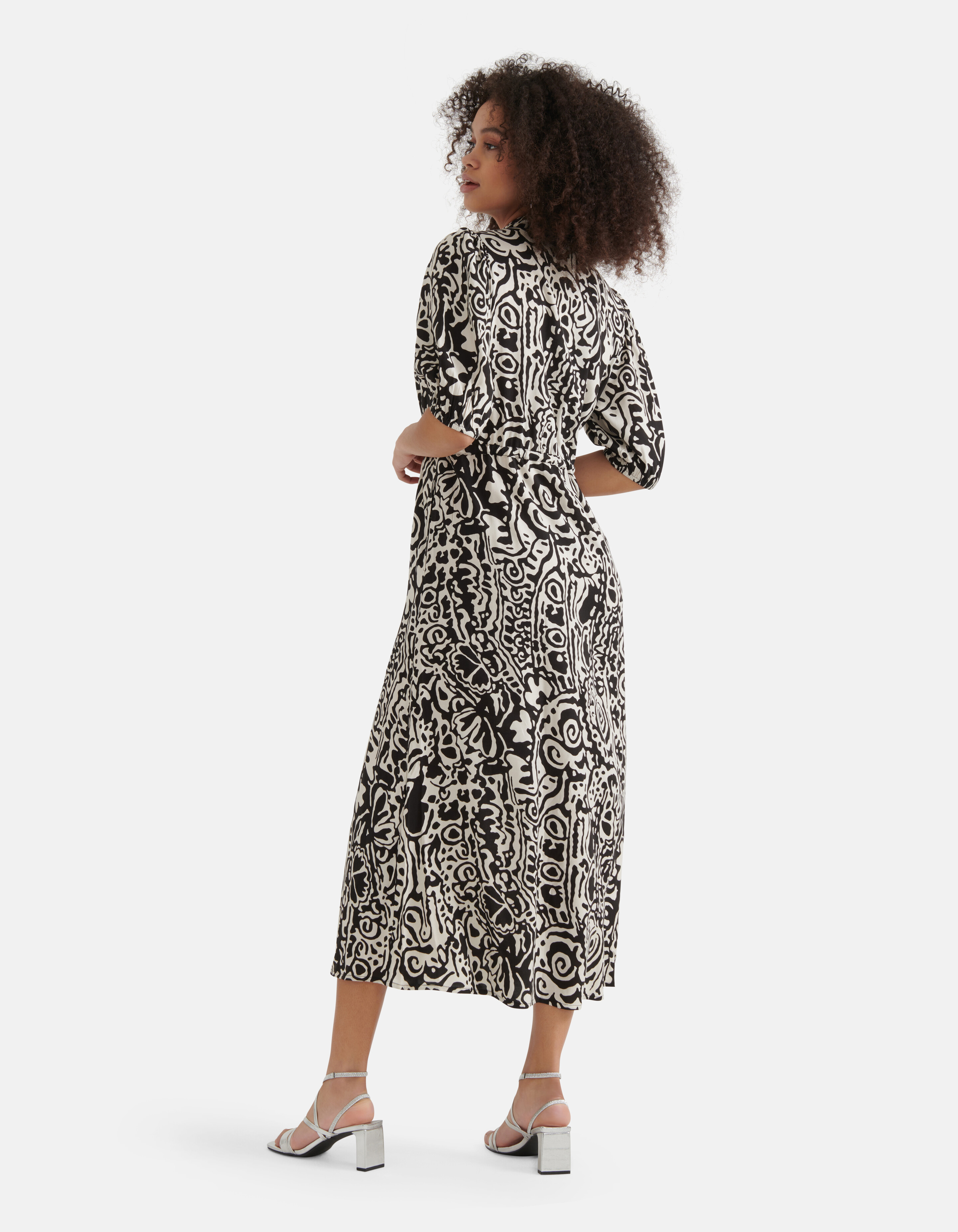 Bedrucktes Kleid Schwarz/Weiß SHOEBY WOMEN