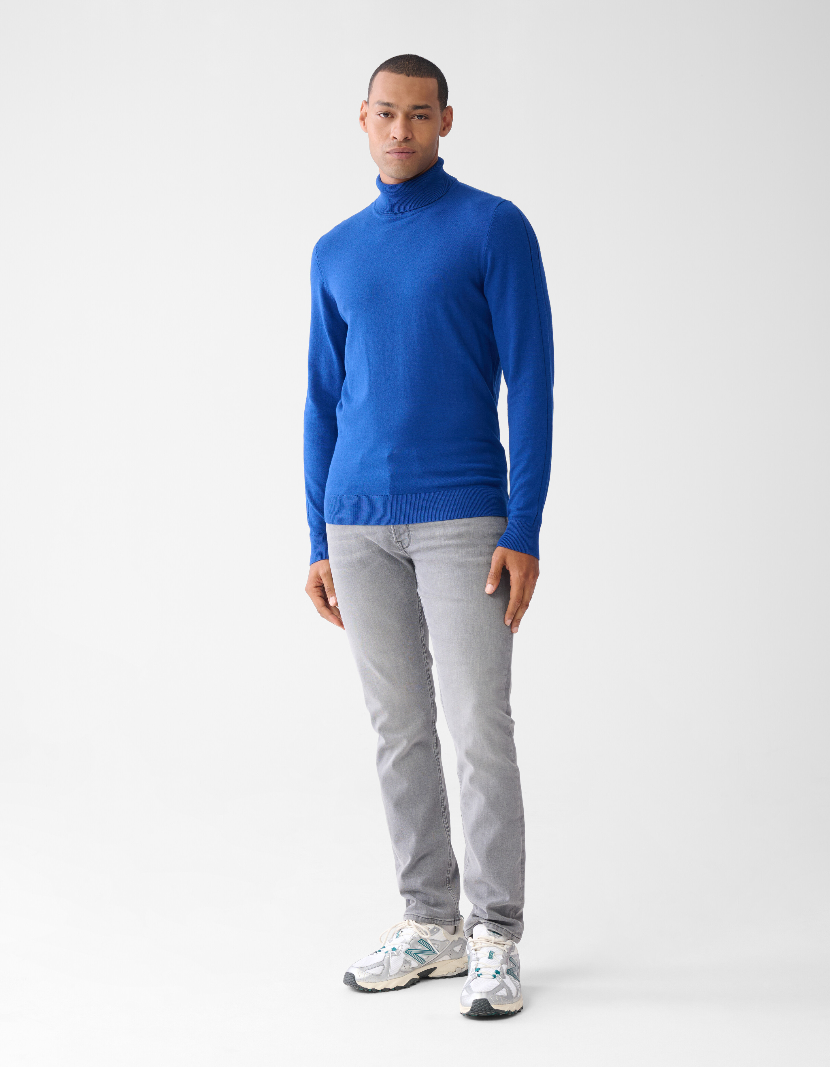 Basic Rollkragenpullover Blau SHOEBY MEN