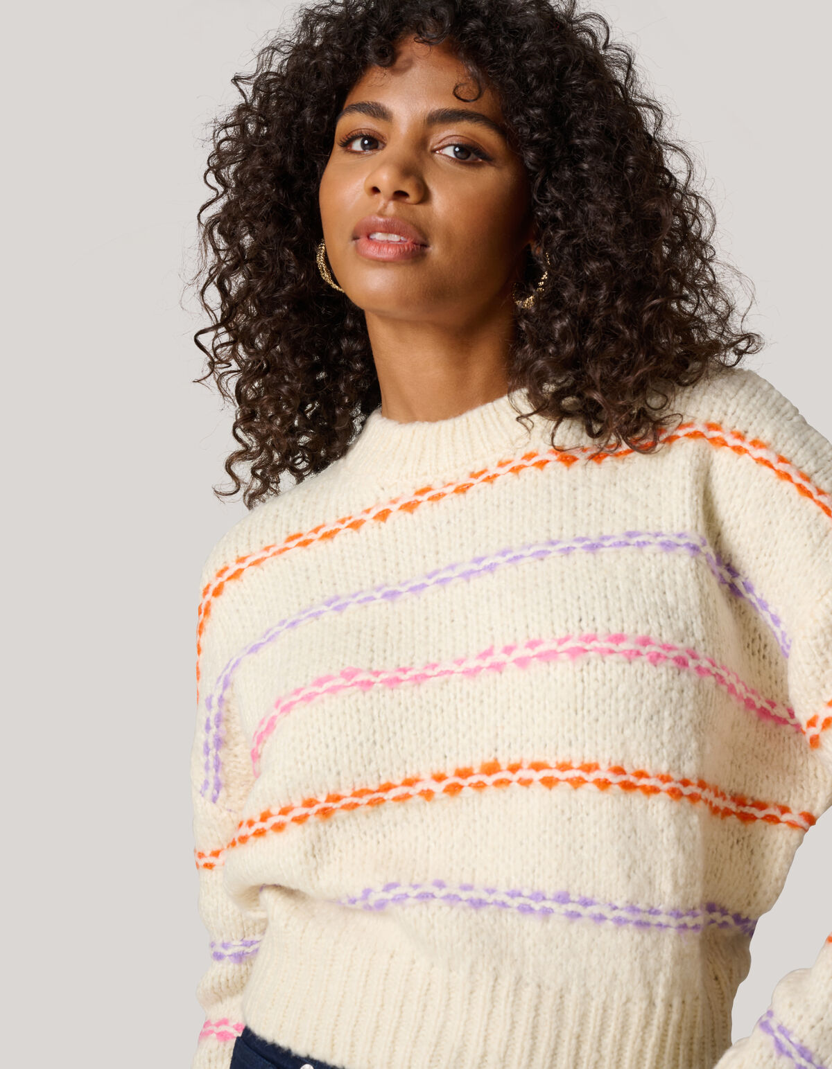 Fun Stripe Pullover Off White SHOEBY WOMEN