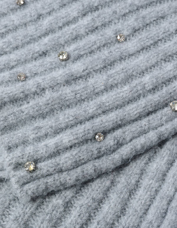 Gerippter Strassschal Hellgrau SHOEBY ACCESSOIRES