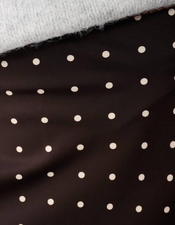 Satin-Maxirock mit Polka-Dots, Dunkelbraun SHOEBY WOMEN