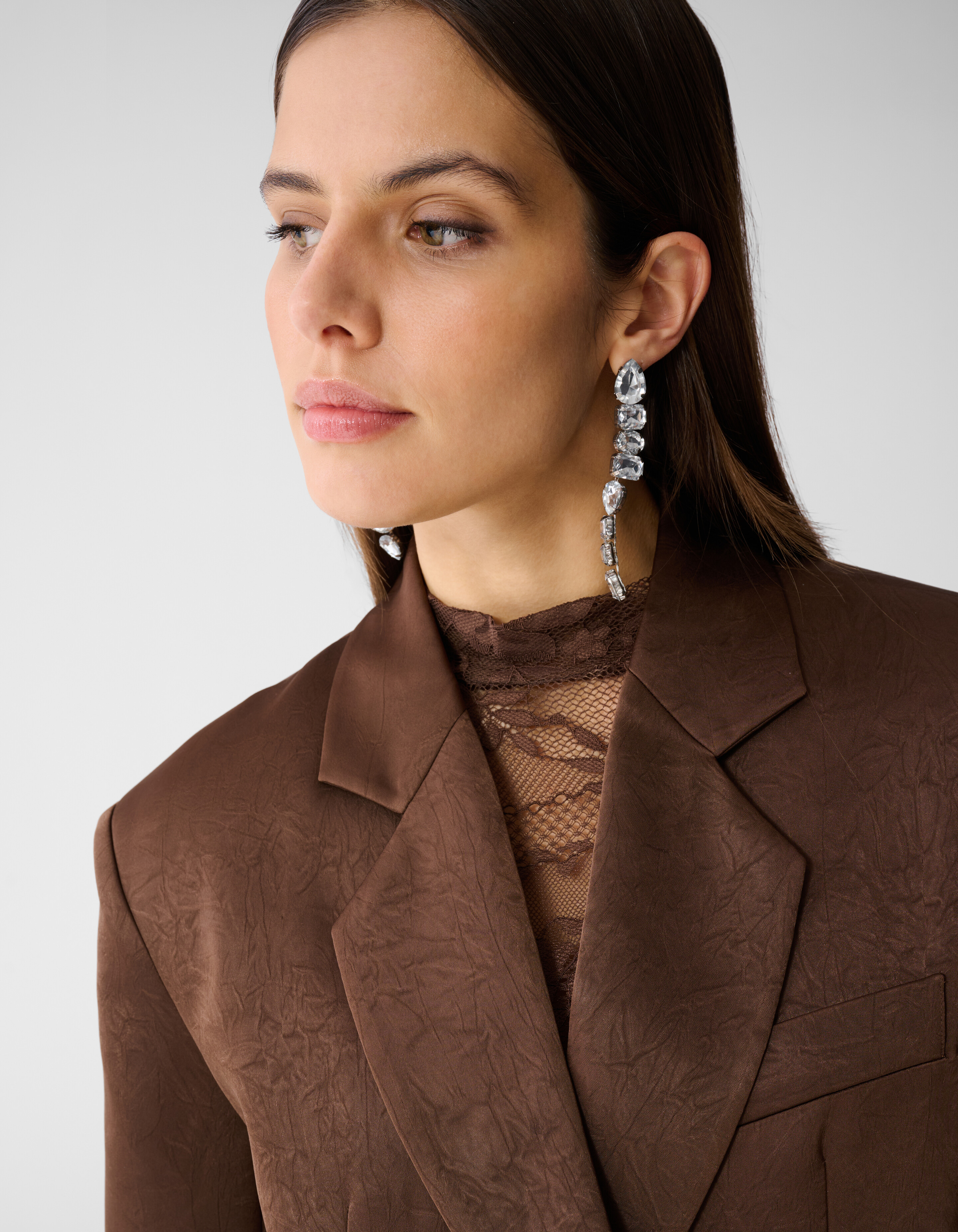 Kurz&auml;rmeliger Blazer Dunkelbraun SHOEBY WOMEN