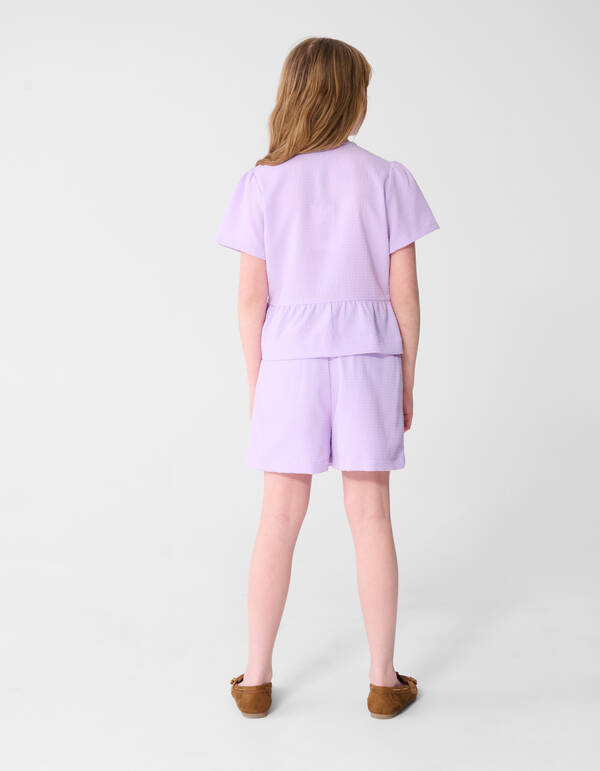 Schleifenstreifen-Bluse Helllila SHOEBY GIRLS