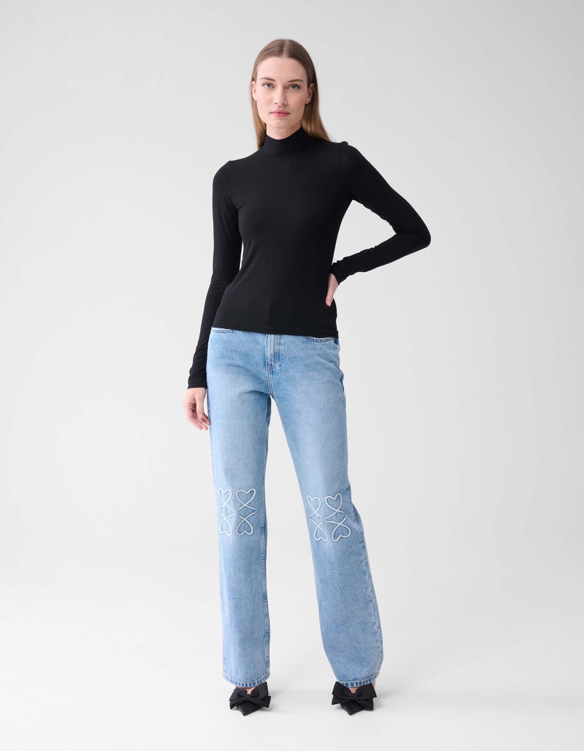 Basic Col Top Schwarz SHOEBY WOMEN