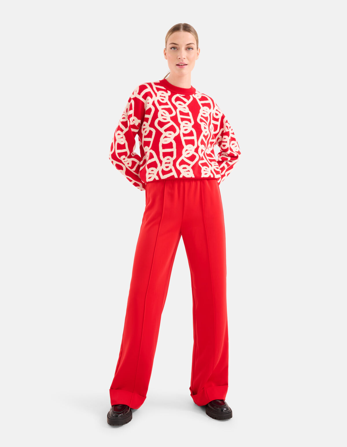 Omslag Wide Leg Broek Rood By Mieke SHOEBY WOMEN