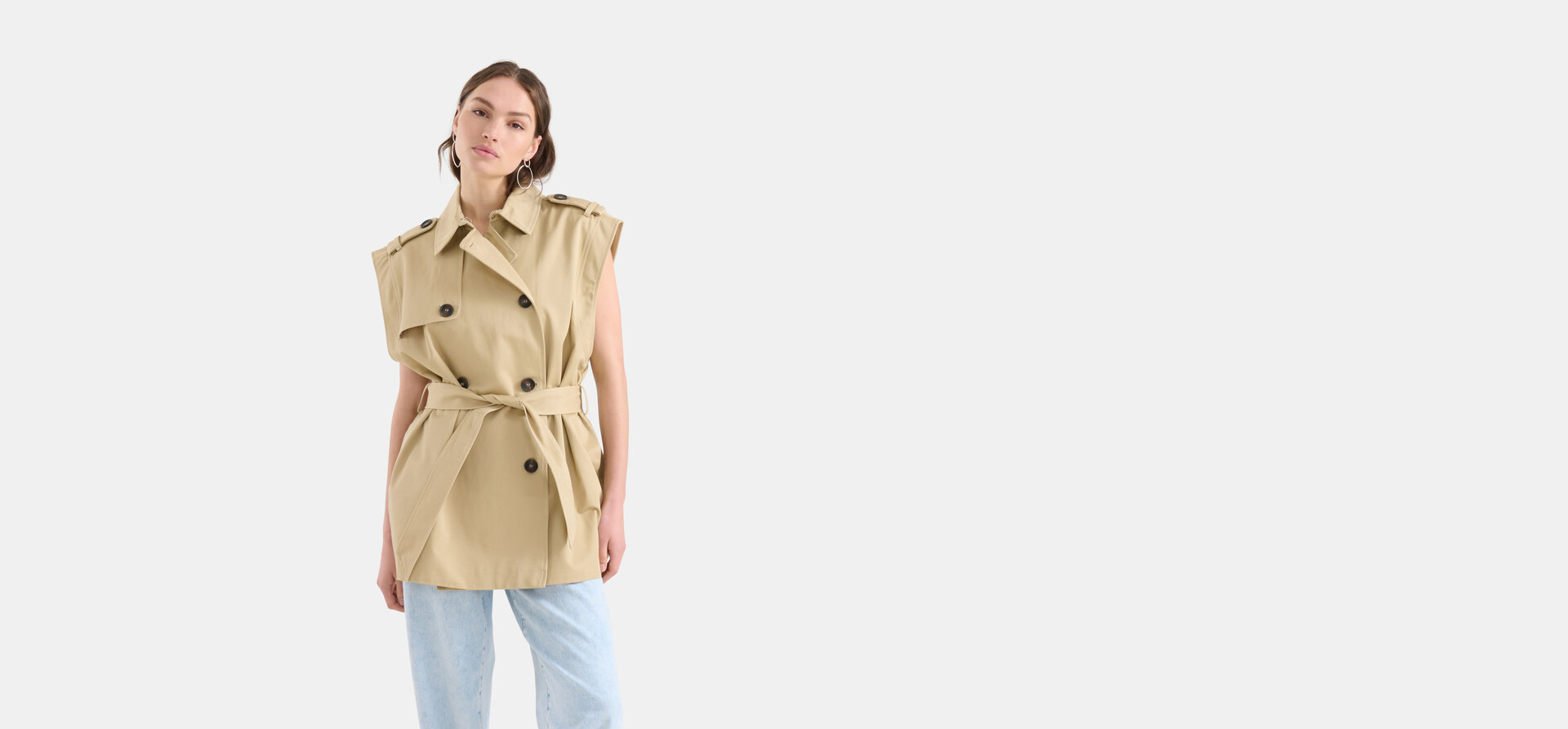 Ärmelloser Trenchcoat Beige SHOEBY WOMEN