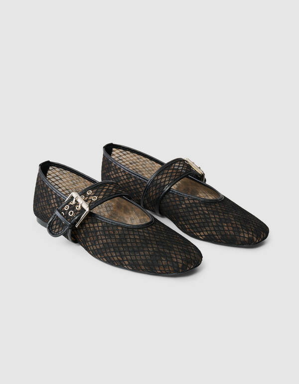 Leopard Mesh Ballerinas Schwarz/Braun SCHOENEN SHOEBY