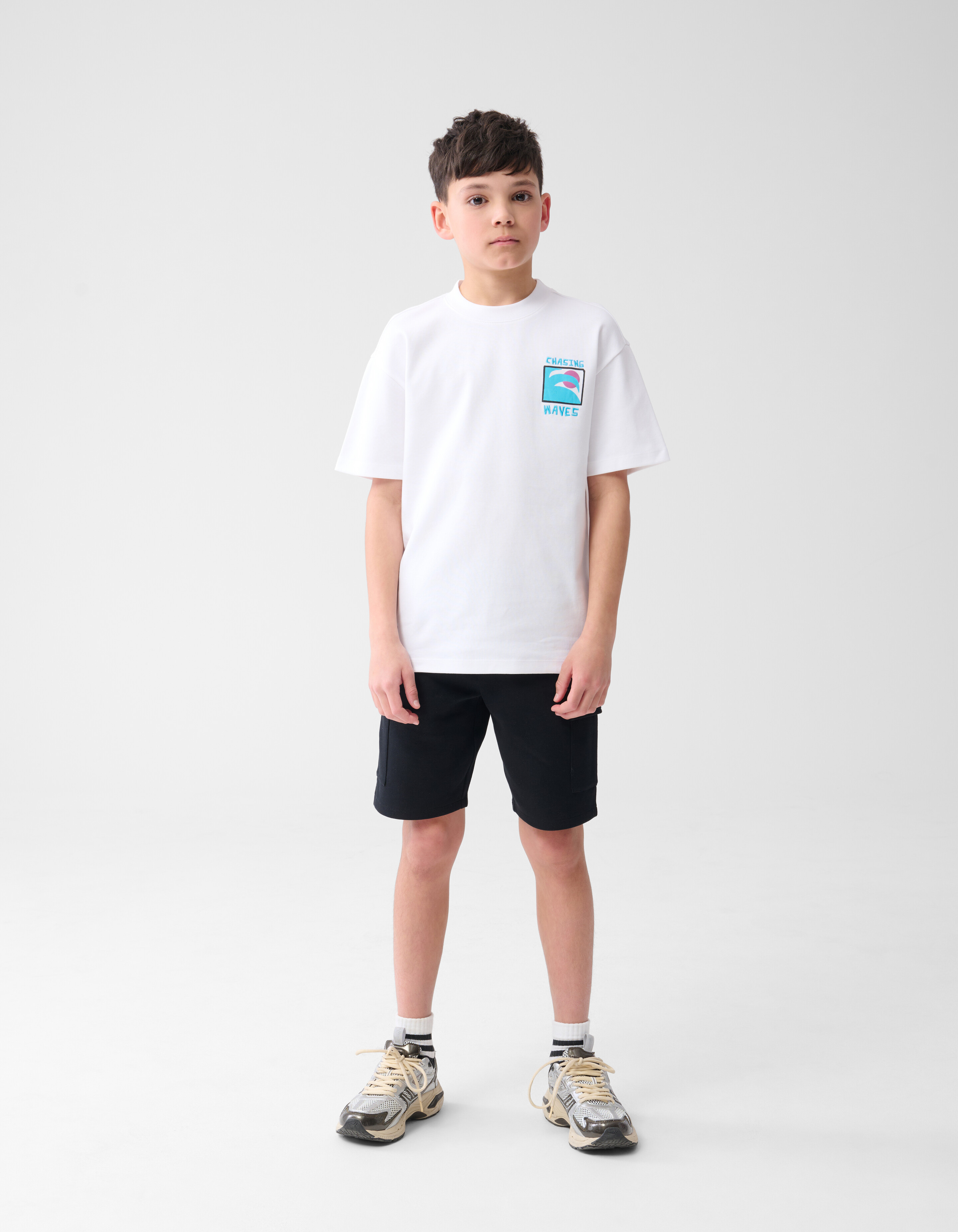 Waves Artwork T-shirt White SHOEBY BOYS