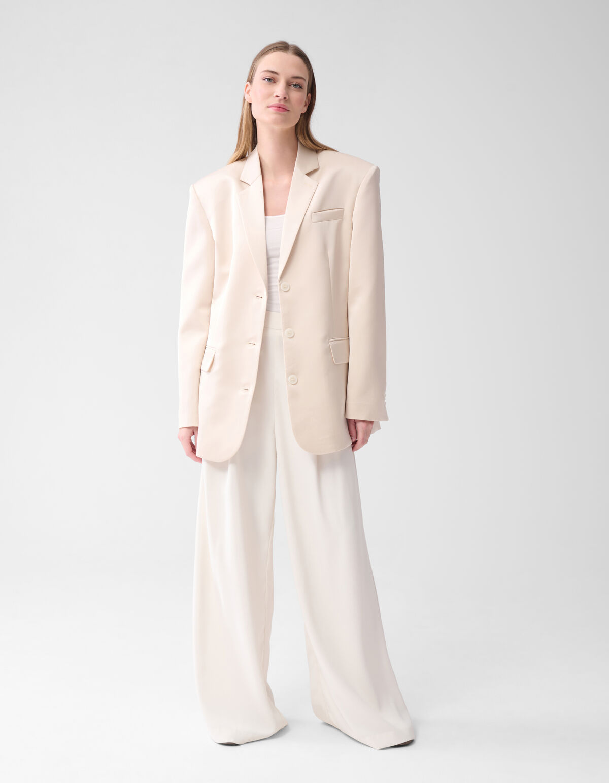Satin Oversized Blazer Off White von Lonneke SHOEBY WOMEN