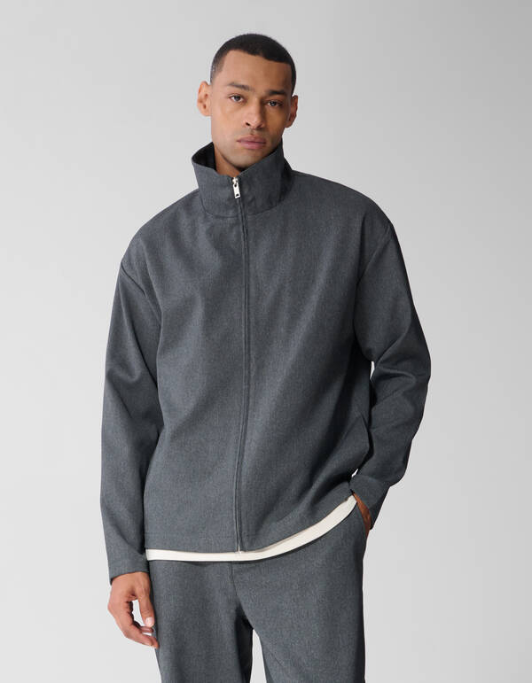 Melange Funnel Jacke Grau SHOEBY MEN