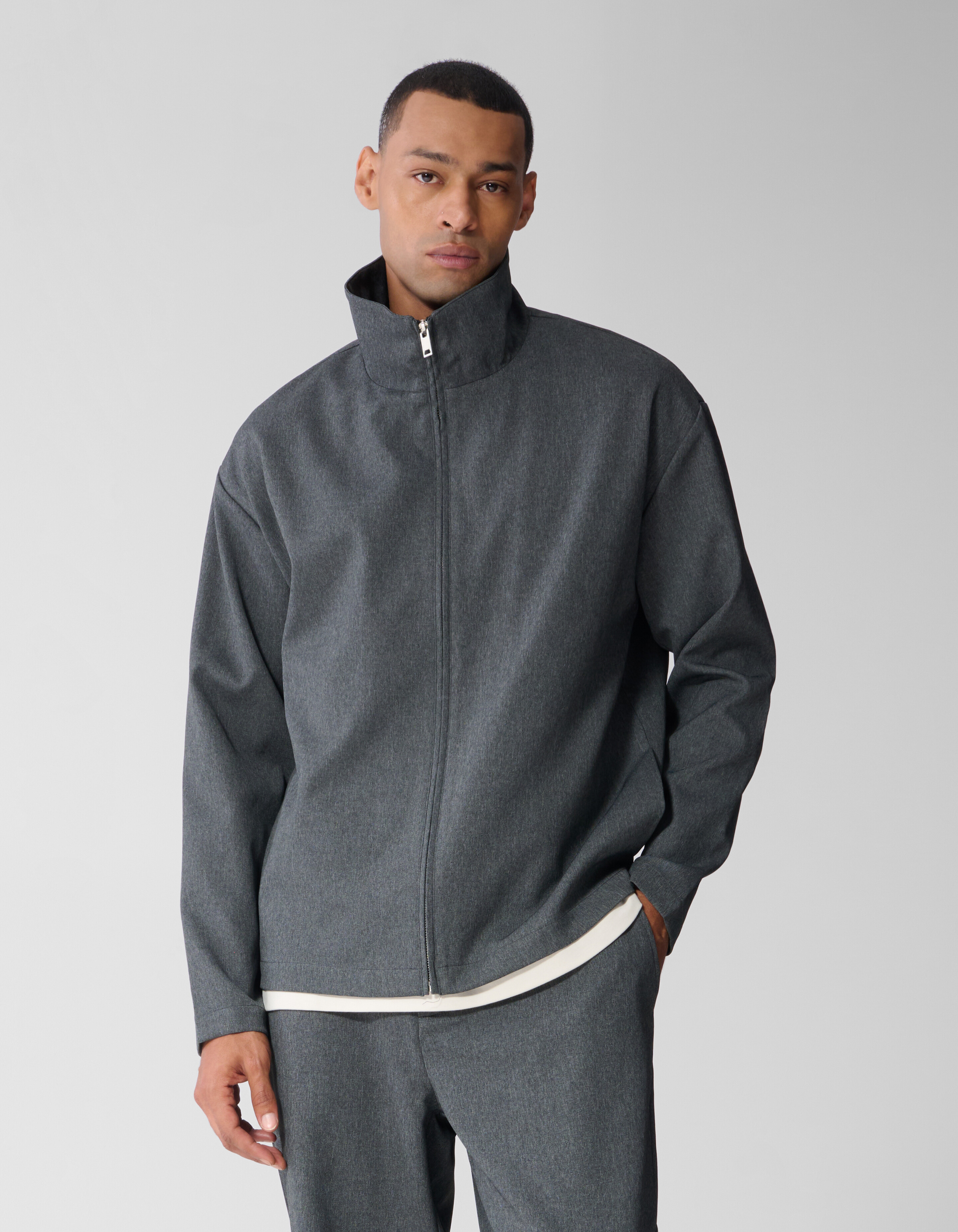 Melange Funnel Jacke Grau SHOEBY MEN