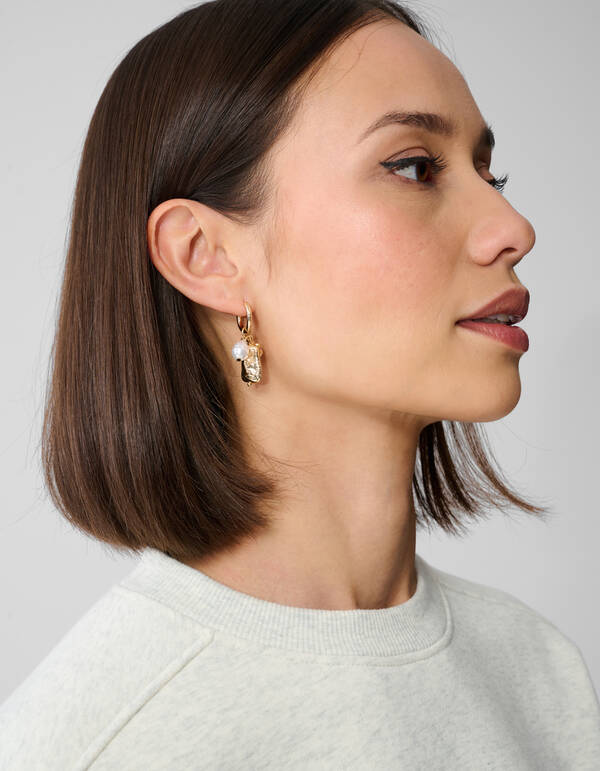 Perlenanhänger Ohrringe Gold SHOEBY ACCESSOIRES